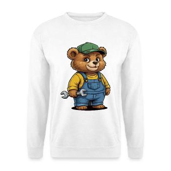 Mechanic Bär Schrauber Werkstatt - Unisex Sweatshirt - white - Front