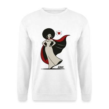Afro Diva Cape Hero - Sweat-shirt Unisexe - blanc - Devant