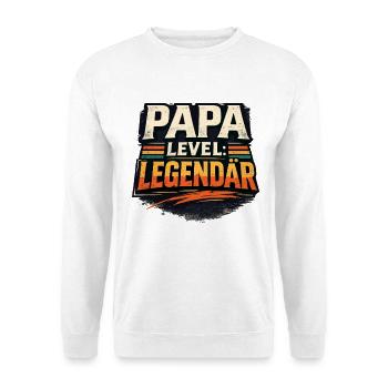 Papa Level Legendär Vintage Retro Statement - Unisex Pullover - Weiß - Vorne