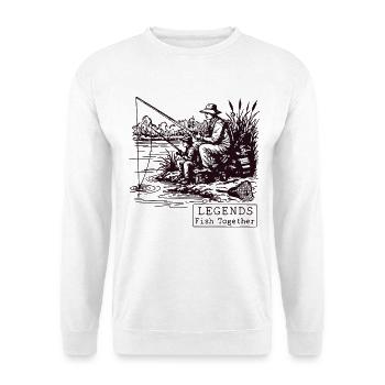 Angeln Legenden Vintage Retro - Unisex Pullover - Weiß - Vorne