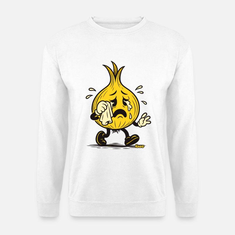Tränenreiches Zwiebel-Maskottchen - Unisex Pullover - Weiß