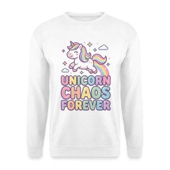 Unicorn Chaos Forever Unicorn Pastel - Sweat-shirt Unisexe - blanc - Devant