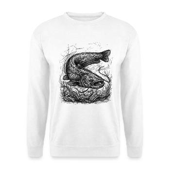 Wels Angeln Design – Catfish Fishing Art - Unisex Sweatshirt - white - Front