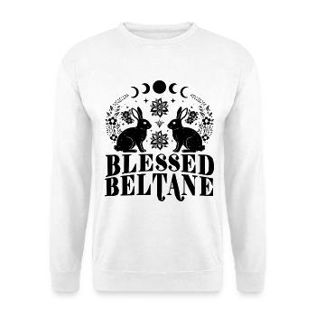 Beltane-Segnungen Maitags-Heidnischer Kaninchenhase - Unisex Pullover - Weiß - Vorne