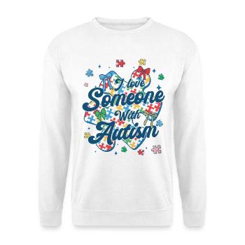 Checkered I Love Someone With Autism - Unisex Sweatshirt - white - Front