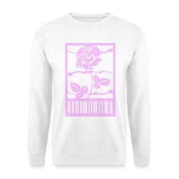 Gothic Rose Barbed Wire Barcode Urban Style - Unisex Sweatshirt - white - Front