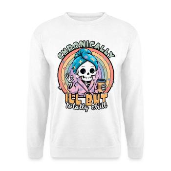Fibromyalgia Awareness Chronically Ill Skeleton - Unisex Sweatshirt - white - Front