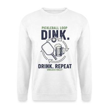 Joueur drôle de pickleball Dink Drink Répéter Jouer - Sweat-shirt Unisexe - blanc - Devant