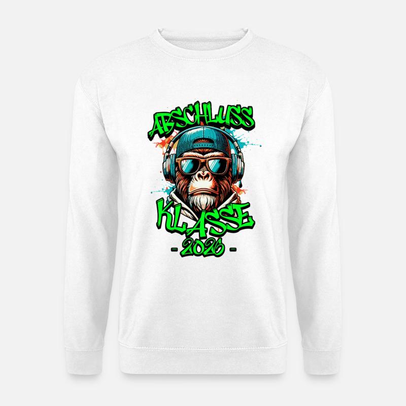 Schulabgänger | Abschlussklasse 2026 Affee - Unisex Pullover - Weiß
