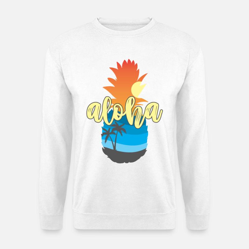 Aloha Sunset Pineapple – Hawaii Beach Vibes - Unisex Sweatshirt - white