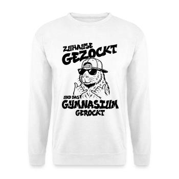 Zuhause gezockt Gymnasium gerockt Capybara Abitur - Unisex Pullover - Weiß - Vorne