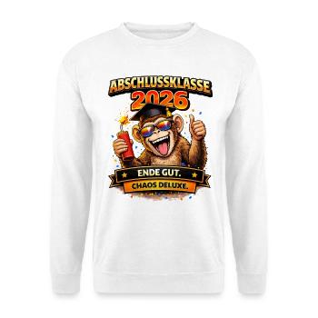 Abschlussklasse 2026 Affee | Schulabgänger - Unisex Pullover - Weiß - Vorne