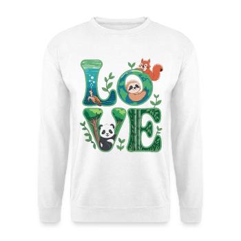 T-shirt Nature Love avec paresseux panda - Sweat-shirt Unisexe - blanc - Devant