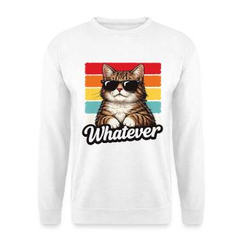 Cool Cat Whatever Shirt Cadeau drôle - Sweat-shirt Unisexe - blanc - Devant