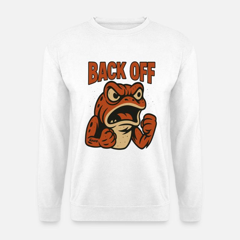 Back Off Angry Frog Patch - Unisex Sweatshirt - white