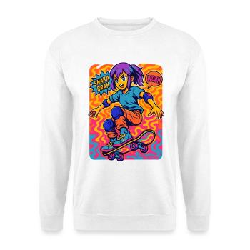 Shaka Brah Skater Pop Art - Unisex Pullover - Weiß - Vorne