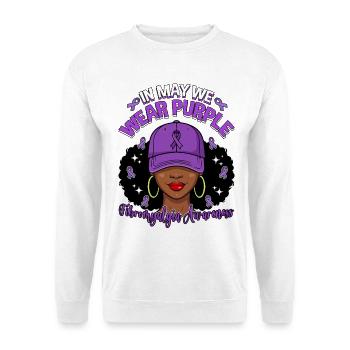 In May We Wear Purple Fibromyalgia Awareness Month - Unisex Sweatshirt - white - Front