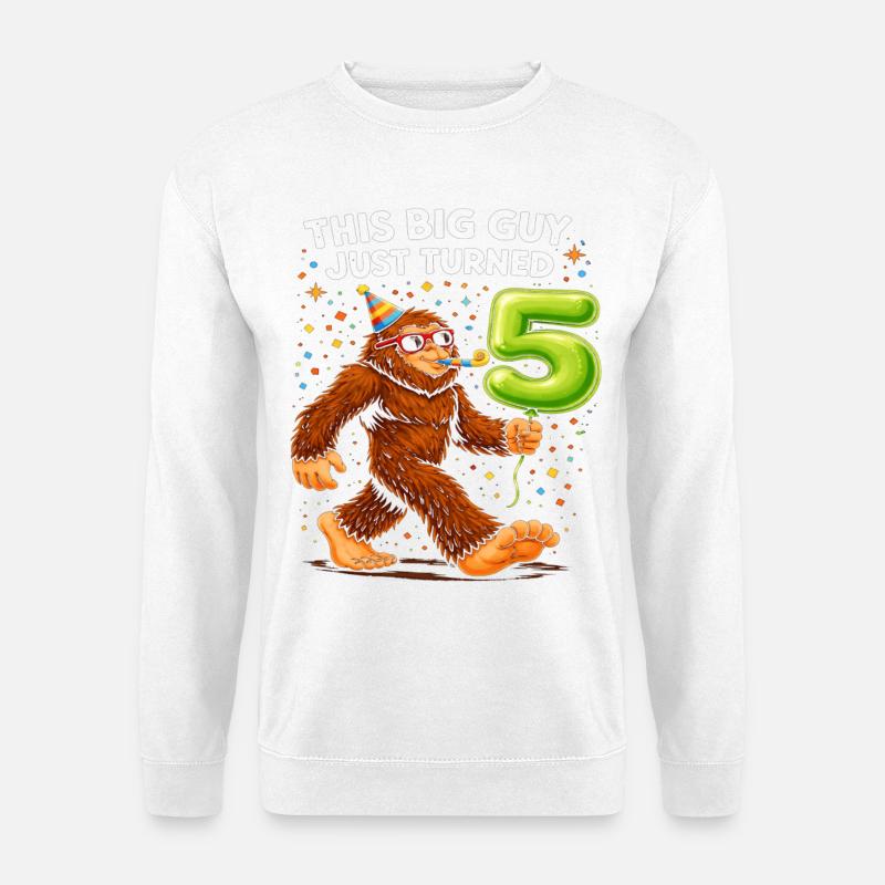 Monkey celebrates its 5th birthday - Unisex Sweatshirt - white