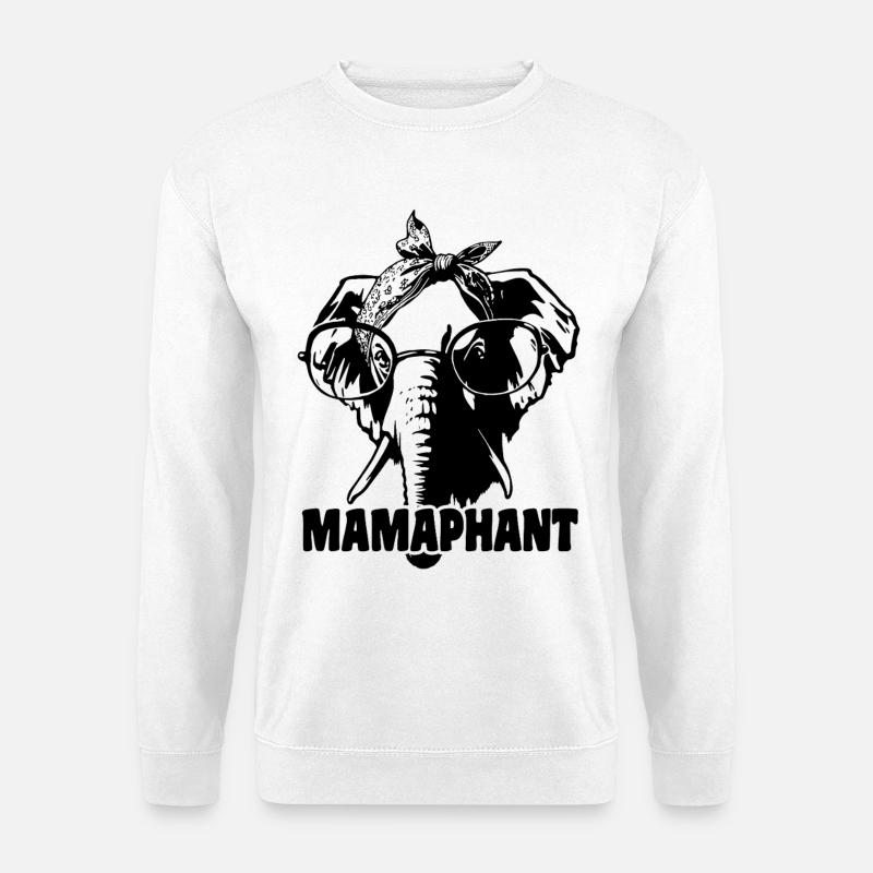 Mamaphant Elephant for Mother's Day - Unisex Sweatshirt - white