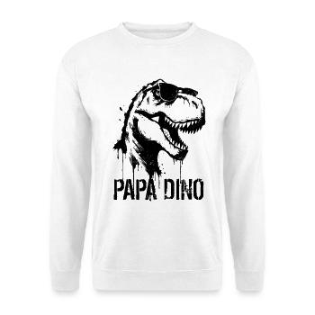 Papa Dino - Fête des pères dinosaure T-Rex - Sweat-shirt Unisexe - blanc - Devant