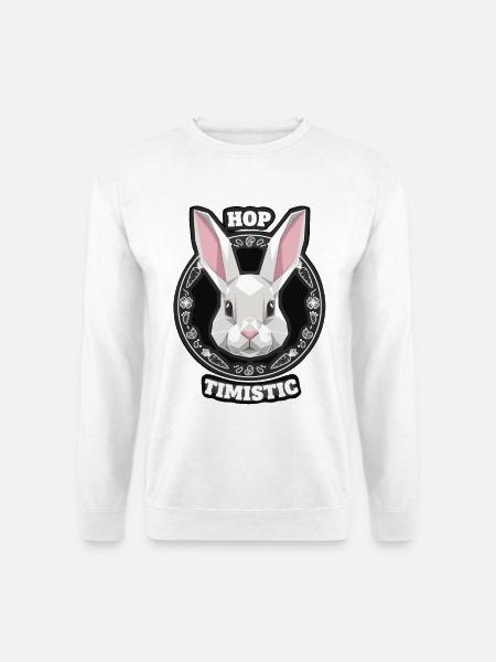 Bunny Hoptimistic Easter Rabbit - Unisex Sweatshirt - white