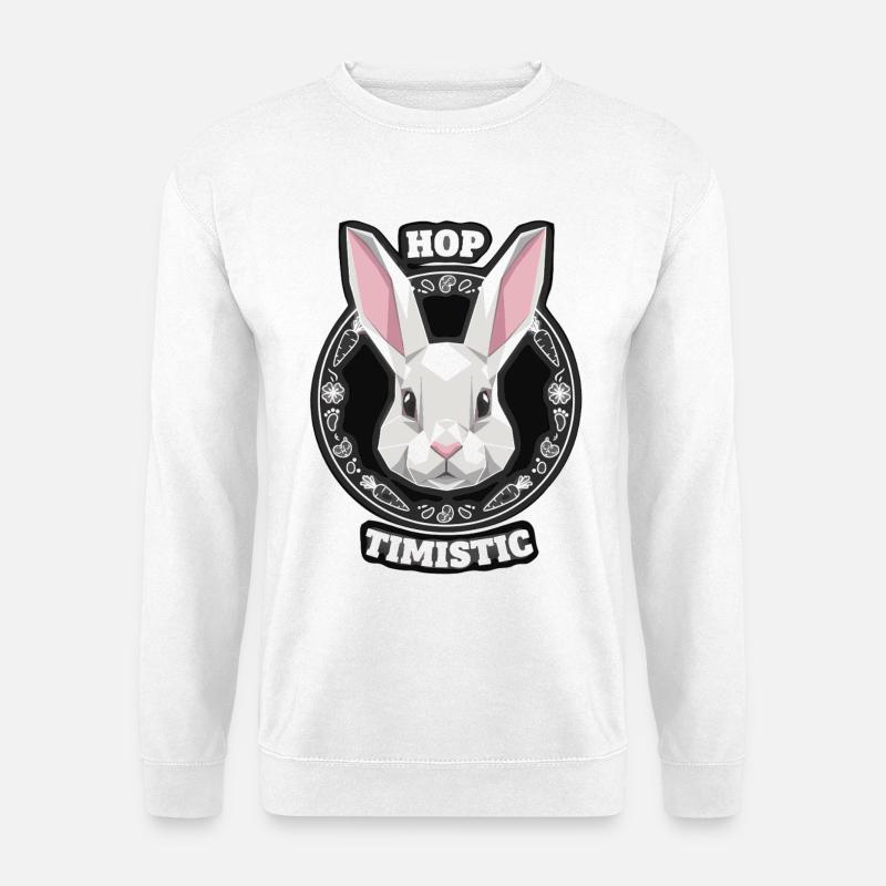 Bunny Hoptimistic Easter Rabbit - Unisex Sweatshirt - white
