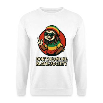 Paresseux rasta, ne blâme pas la société - Sweat-shirt Unisexe - blanc - Devant