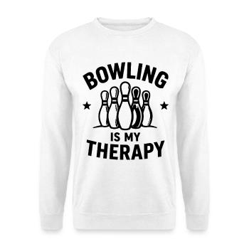 Bowling is my Therapy Sport Bowling Pins - Unisex Pullover - Weiß - Vorne