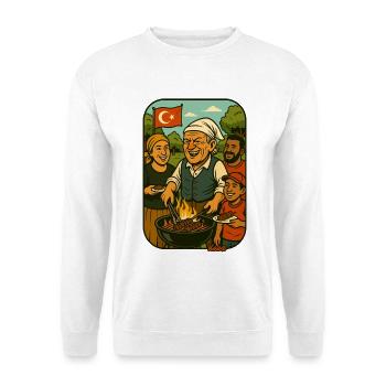 Michel allemand et scène du barbecue familial turc - Sweat-shirt Unisexe - blanc - Devant