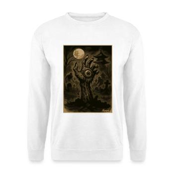 Moonlit Night Zombie Hand on Cemetery - Unisex Sweatshirt - white - Front
