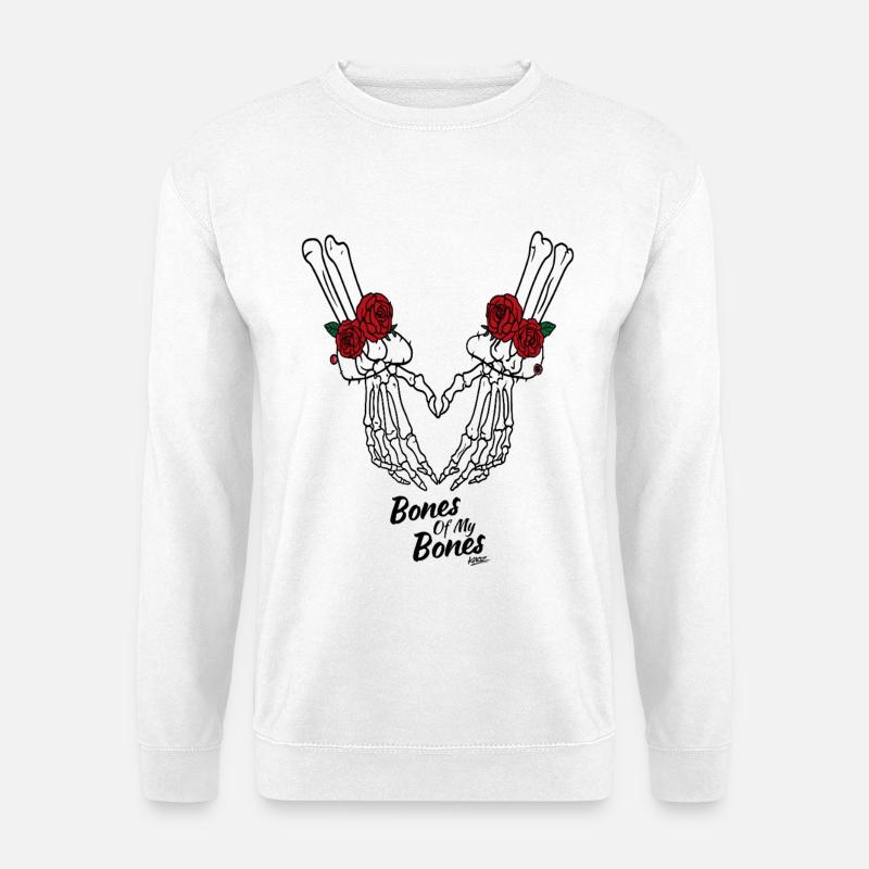 Skelettherz mit Rosen - Unisex Pullover - Weiß
