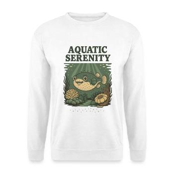 Aquatic Serenity Puffer Fish - Unisex Sweatshirt - white - Front