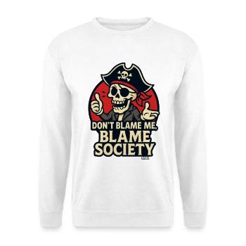 Pirate skull with saying - Unisex Sweatshirt - white - Front