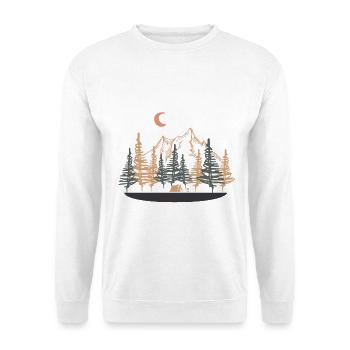 Nuit de camp en montagne – Tentes, pins et étoiles - Sweat-shirt Unisexe - blanc - Devant
