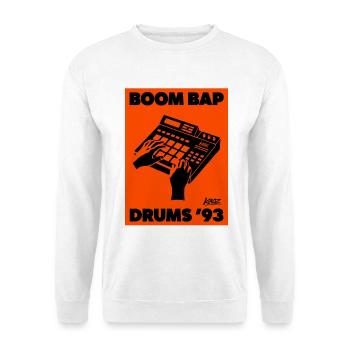 Boom Bap Drums '93 Retro - Unisex Pullover - Weiß - Vorne