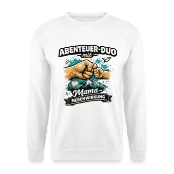 Abenteuer-Duo für Papa und Kind in der Natur - Unisex Pullover - Weiß - Vorne