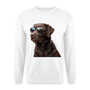 Chocolate Labrador Sonnenbrille Cooler Hund - Unisex Pullover - Weiß - Vorne