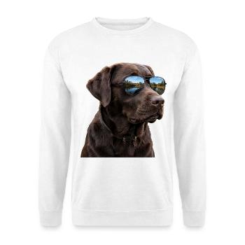 Labrador with sunglasses - Unisex Sweatshirt - white - Front