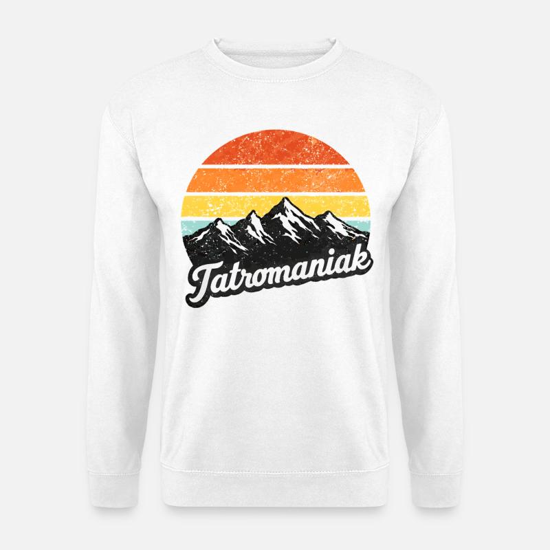 Tatromaniak Mountain Sunset Retro - Unisex Sweatshirt - white
