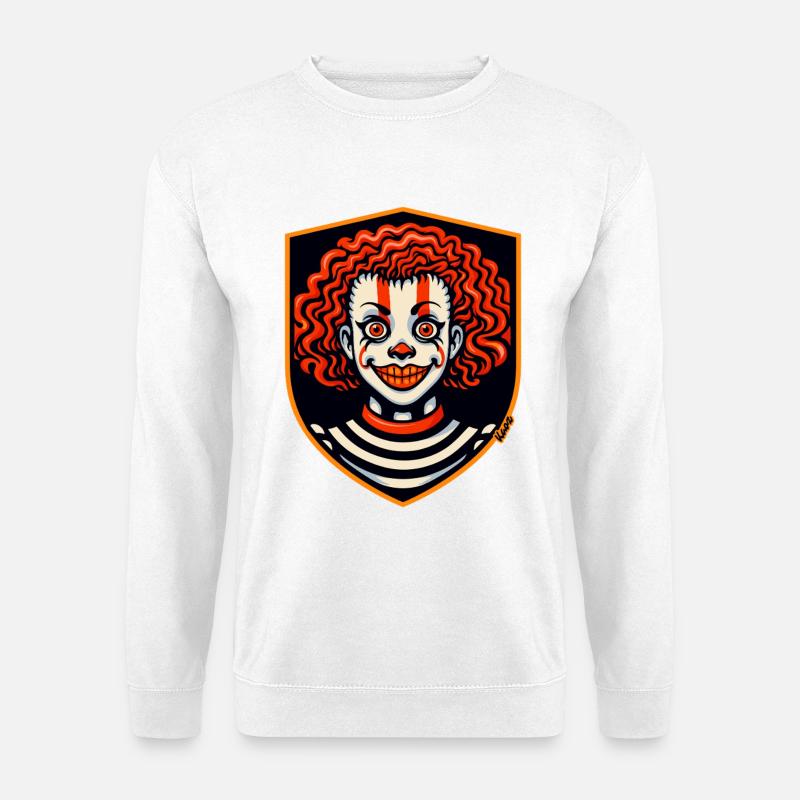 Harlekin-Wut-Schildclown - Unisex Pullover - Weiß