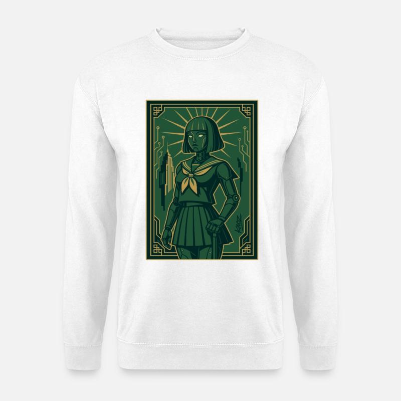 Cyber Deco Android Green Sentinel - Unisex Sweatshirt - white