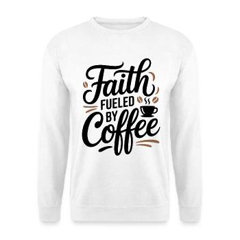 La foi alimentée par le café Le dicton chrétien du café - Sweat-shirt Unisexe - blanc - Devant