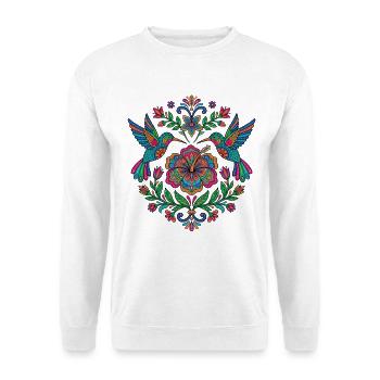 Flowers Alebrije Hummingbird Mexican - Unisex Sweatshirt - white - Front
