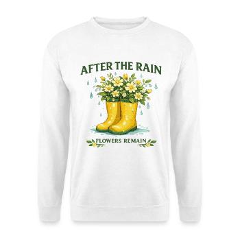 After The Rain Flowers Remain Blumen Vintage - Unisex Sweatshirt - white - Front