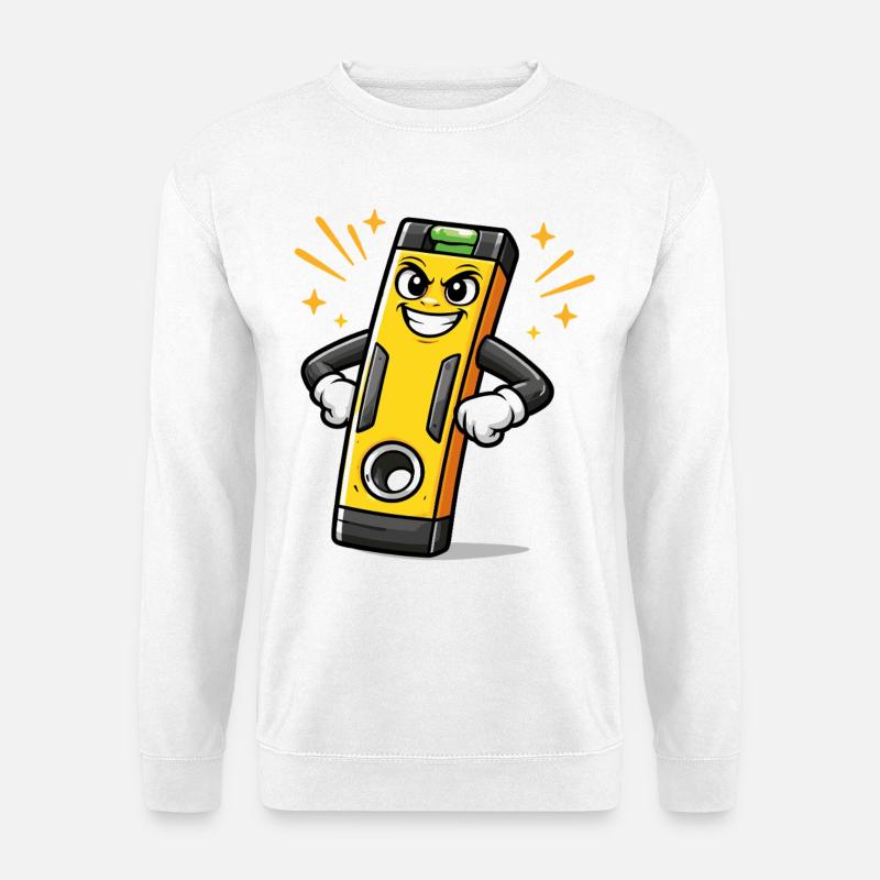 Cartoon Spirit Level DIY-Tool - Unisex Pullover - Weiß