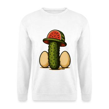 Watermelon Hat Cactus EGG Duo - Unisex Sweatshirt - white - Front