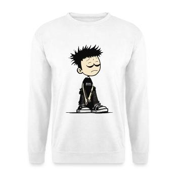 Verschlafenes Emo-Kinder-Cartoon-Tee - Unisex Pullover - Weiß - Vorne