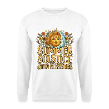 Litha Pagan: Sommersonnenwende, Mittsommer, Mittsommer, Mittsommer. - Unisex Pullover - Weiß - Vorne