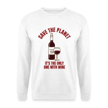 Save Water Drink Wine Shirt Funny - Unisex Sweatshirt - white - Front