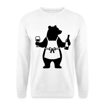 Bär Weinliebhaber - Unisex Pullover - Weiß - Vorne